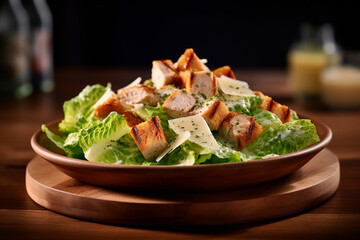 Fresh and Flavorful Chicken Caesar Salad Created with generative AI tools