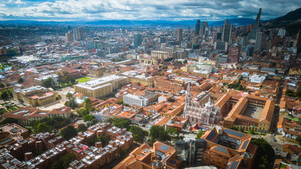 bogota capital city of Colombia aerial drone 