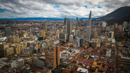 aerial bogota skyline colombia 