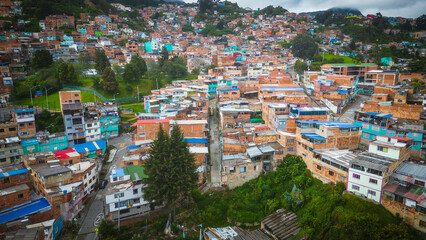 Bogota capital city of colombia aerial view la Candelaria 