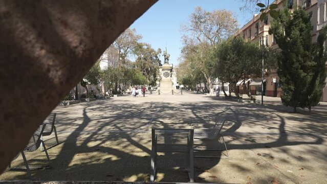 Estatua Vara de Rei in Vara de Rei Square, UNESCO World Heritage Site, Ibiza Town, Ibiza, Balearic Islands, Spain