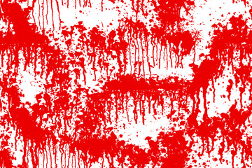 Bloody seamless pattern with red paint blots. Scarlet paint, wine or sauce splashes on wall. Watercolor spatter texture. Abstract vector illustration. Runny liquid ink. Halloween grunge texture