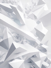 White geometric abstract background, Generative AI Illustration.