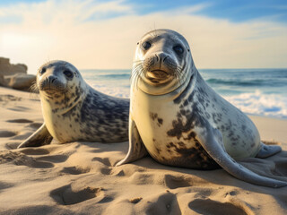 Fototapeta premium Seals on the coast
