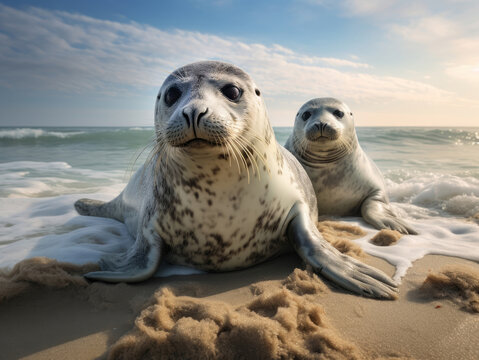 Seals on the coast