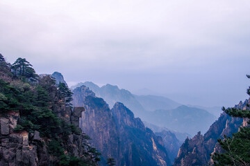 Landscape of Huangshan Mountain (Yellow Mountain), located in Anhui province, China