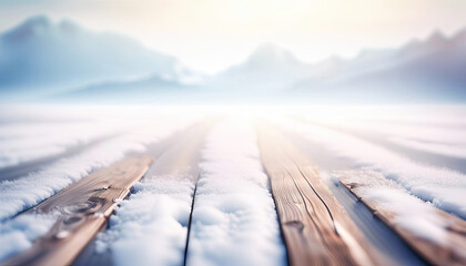 Beautiful snowy winter landscape  background with copy space