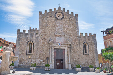 Fototapeta na wymiar Church , Cathedral of San Nicolo in Taormina, Sicily, Italy