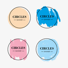 Vector doodle style circles frame set design