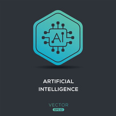 AI (Artificial intelligence) Icon, Vector sign.