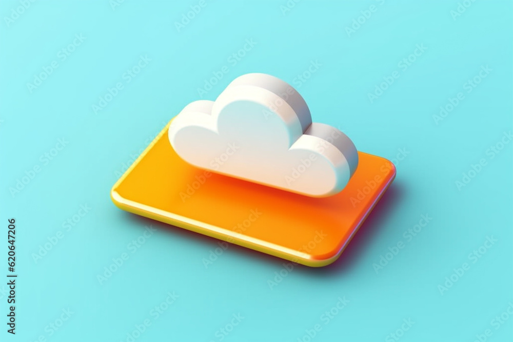 Poster a sleek and minimalist cloud server download icon, symbolizing the transfer of data from the cloud t