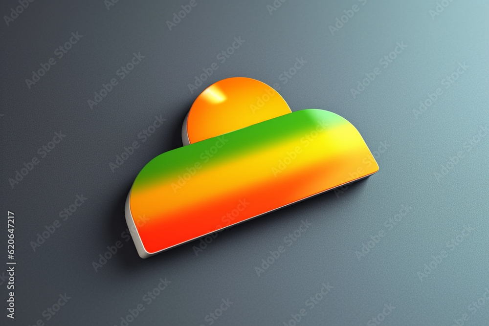 Poster a minimalist interpretation of a cloud server download icon, emphasizing simplicity and clarity. gen