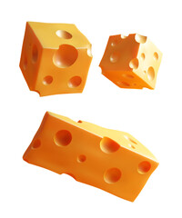 Piece of cheese isolated on white background. EPS10 vector