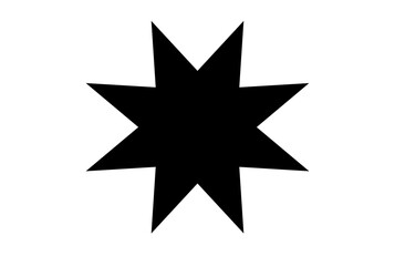 Fototapeta premium Black star drawing success champion achievement object symbol silhouette