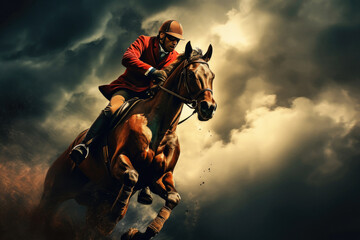 The Beauty of Horse Racing: An Artistic Sky of Riders and Horses
