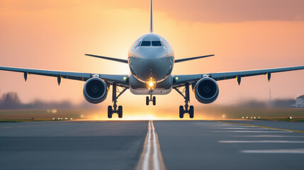 Fototapeta na wymiar commercial airplane landing or taking off. air travel airline