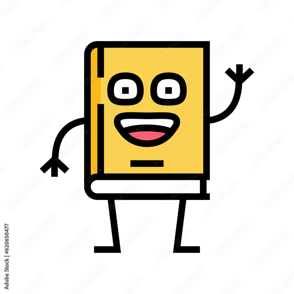 Poster textbook book character color icon vector. textbook book character sign. isolated symbol illustratio