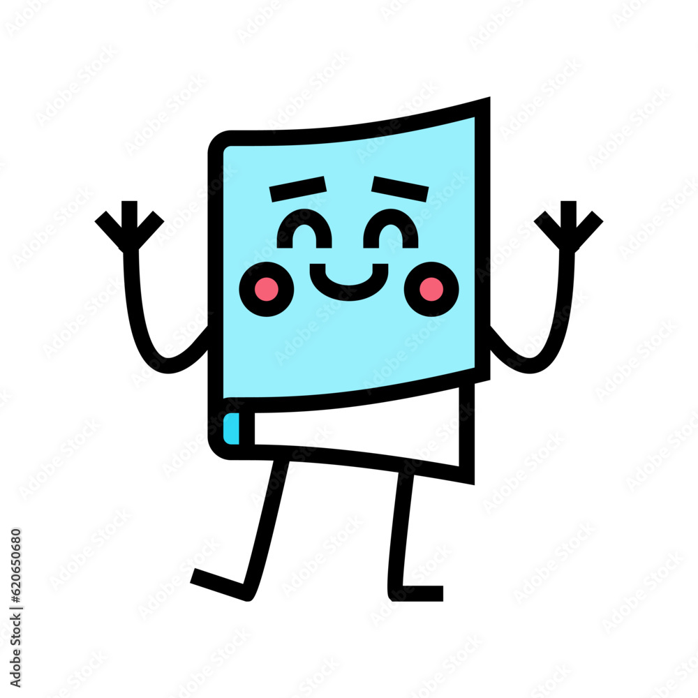 Poster learning book character color icon vector. learning book character sign. isolated symbol illustratio