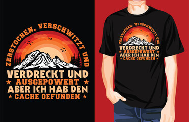 Mountain retro sunset shirt design