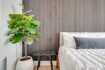 Modern Bedroom Wood Wall