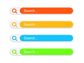 Obraz premium Search bar collection for UI UX design and web site templates isolated on transparent background.