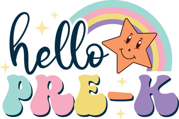 Hello pre-k Retro Sublimation Craft Design.