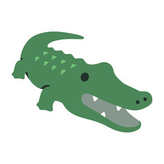 Crocodile, a stealthy reptile with massive jaws vector icon. Isolated alligator sign design.
