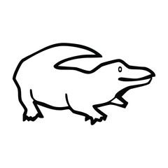 Crocodile, a stealthy reptile with massive jaws vector icon. Isolated alligator sign design.