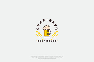 Beer logo label brewery emblem design. Vector design element
