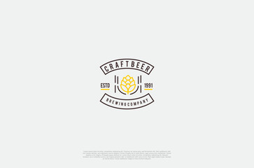 Beer logo label brewery emblem design. Vector design element