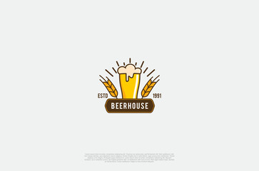 Beer logo label brewery emblem design. Vector design element