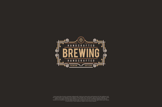 Beer logo old label brewery emblem design. Vector design element