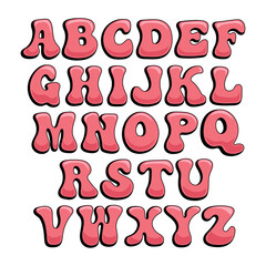 Vector letters in grove style. Letters to create words and inscriptions.  Alphabet. 