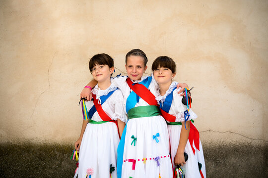 Portrait of three cheerful girls
