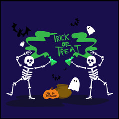 Fototapeta na wymiar Trick Or Treat Halloween Party Poster Illustration