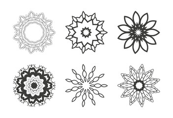 set of a decorative ornamental circles elements