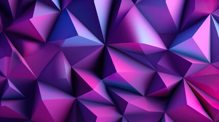 Abstract purple gradient futuristic background of chaotic pyramids.