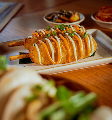 cheese bread rolls on a stick