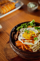 Bibimbap closeup thai cuisine