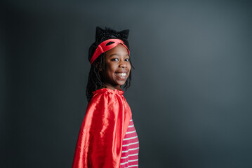 Smiling superhero girl