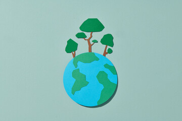 World Environment Day with tree on the floor with globe earth
