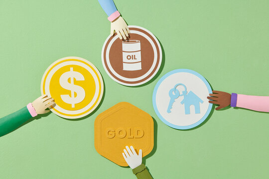 Investment concept, Stack of gold bar with barrel of oil