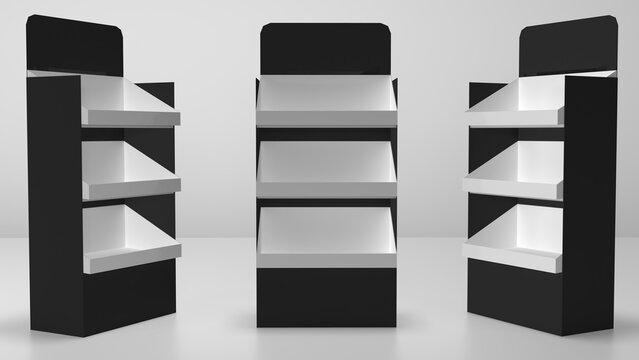 Product Display Gondola end for Super Markets 3D Illustration