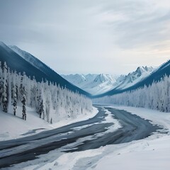 winter landscape in the mountains