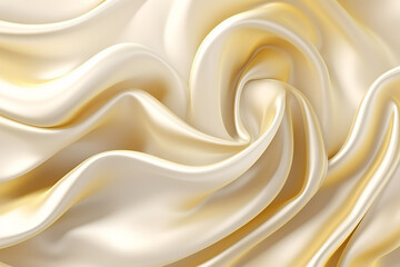 Fototapeta premium Abstract Golden Silk Vector Background - Luxury White Cloth or Liquid Wave - Created with Generative AI Tools
