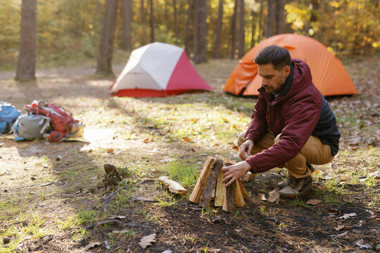 Kindling timber outdoors forest firewood
