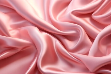 Obraz premium Smooth Elegant Pink Silk or Satin Texture - Perfect for Wedding Backgrounds - Created with Generative AI Tools