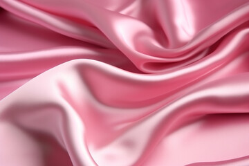 Obraz premium Smooth Elegant Pink Silk or Satin Texture - Perfect for Wedding Backgrounds - Created with Generative AI Tools