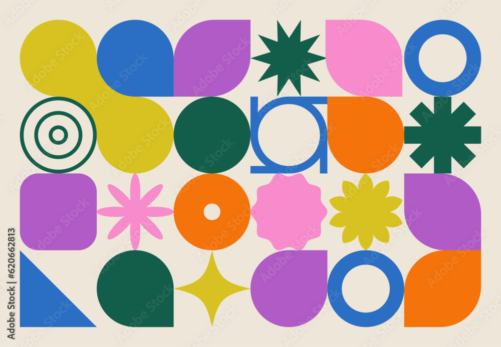 Sticker abstract background with geometric and colorful shapes. trendy geometric pattern. flat vector illust