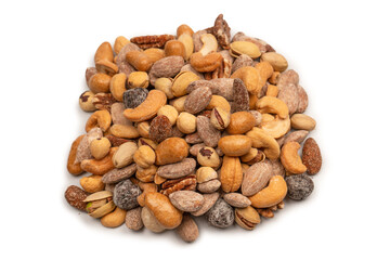 A group of almonds, pistachios, walnuts, macadamia, cashews.